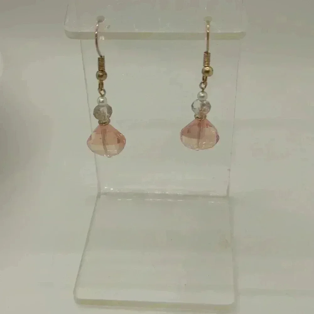 New Sterling Silver 18kt Coated Sterling Silver Pearl & Czech Crystal Earrings.. - Picture 4 of 9